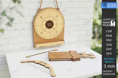 Wooden Toy Slingshot Target Laser Cut | Kids Outdoor Games Product Image 1