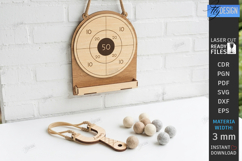 Wooden Toy Slingshot Target Laser Cut | Kids Outdoor Games Product Image 1