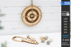 Wooden Toy Slingshot Target Laser Cut | Kids Outdoor Games Product Image 1