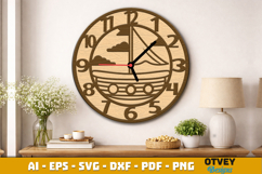 Wooden Transport Wall Clock Laser Cut File Product Image 4