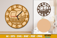 Wooden Transport Wall Clock Laser Cut File Product Image 4
