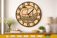 Wooden Transport Wall Clock Laser Cut File Product Image 2