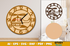 Wooden Transport Wall Clock Laser Cut File Product Image 3