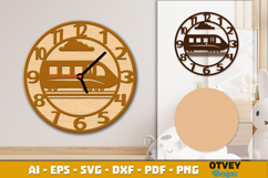 Wooden Transport Wall Clock Laser Cut File Product Image 1