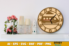 Wooden Transport Wall Clock Laser Cut File Product Image 3