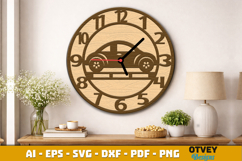 Wooden Transport Wall Clock Laser Cut File Product Image 4