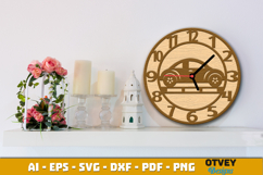 Wooden Transport Wall Clock Laser Cut File Product Image 3