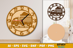 Wooden Transport Wall Clock Laser Cut File Product Image 3