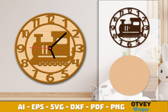 Wooden Transport Wall Clock Laser Cut File Product Image 3