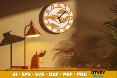 Wooden Transport Wall Clock Laser Cut File Product Image 2