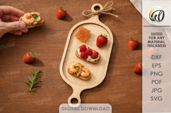Kitchen Serving Snack Tray Laser Cut. Treat Board SVG Product Image 13