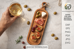Kitchen Serving Snack Tray Laser Cut. Treat Board SVG Product Image 1