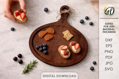 Kitchen Serving Snack Tray Laser Cut. Treat Board SVG Product Image 1