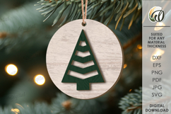 Christmas Tree Ornament Laser Cut. Christmas Decor SVG Product Image 1