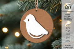 Christmas Tree Ornament Laser Cut. Christmas Decor SVG Product Image 1