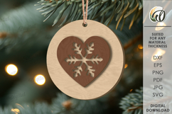 Christmas Tree Ornament Laser Cut. Christmas Decor SVG Product Image 1