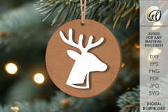 Christmas Tree Ornament Laser Cut. Christmas Decor SVG Product Image 1