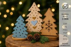 Wooden Trees Decors Bundle Laser Cut. Christmas Decor SVG Product Image 8