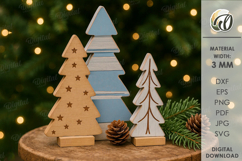 Wooden Trees Decors Bundle Laser Cut. Christmas Decor SVG Product Image 10