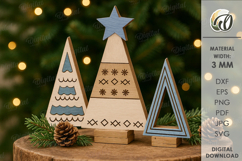 Wooden Trees Decor Laser Cut. Christmas Stand Decor SVG Product Image 1