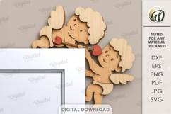 Valentine's Day Door Corner Laser Cut. Cupids SVG Product Image 1