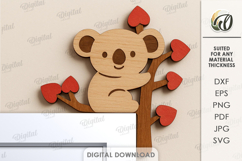 Valentine&#039;s Day Door Corner Laser Cut. Coala SVG Product Image 1