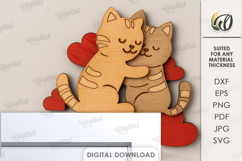 Valentine&#039;s Day Door Corner Laser Cut. Cat SVG Product Image 1