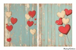 Valentine's Junk Journal Pages | Vintage Wooden Love Paper Product Image 2