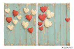 Valentine's Junk Journal Pages | Vintage Wooden Love Paper Product Image 3