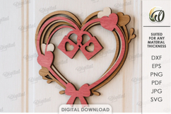 Valentine's Day Wreaths Bundle Laser Cut. Wall Decor SVG Product Image 4