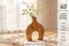 3D Decorative Vase Laser Cut. Flower Holder SVG Product Image 1