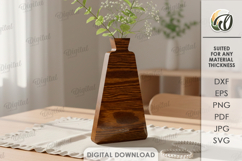 3D Decorative Vase Laser Cut. Flower Holder SVG Product Image 1