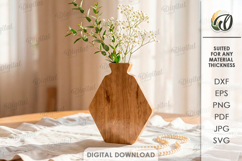 3D Decorative Vases Bundle Laser Cut. Flower Holder SVG Product Image 7