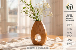 3D Decorative Vases Bundle Laser Cut. Flower Holder SVG Product Image 8