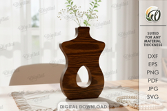 3D Decorative Vase Laser Cut. Flower Holder SVG Product Image 1