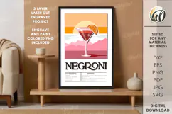 Wooden Wall Art Laser Cut. Framed Retro Poster SVG Product Image 1