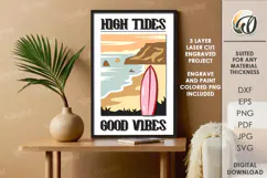 Wooden Wall Art Laser Cut. Framed Retro Poster SVG Product Image 1