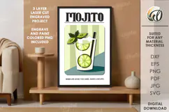 Wooden Wall Art Laser Cut. Framed Retro Poster SVG Product Image 1