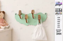 Wooden Wall Hooks Laser Cut | Plywood Mushrooms Wall Hook Product Image 1