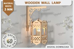 3D Decorative Wooden Wall Lamp Laser Cut. Home Decor SVG Product Image 1