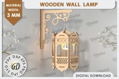 Decorative Wooden Wall Lamps LaserCut Bundle. Home Decor SVG Product Image 7