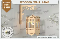 3D Decorative Wooden Wall Lamp Laser Cut. Home Decor SVG Product Image 1