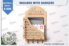 Wooden Key Holders LaserCut Bundle. Wall Mailbox With Hanger Product Image 6