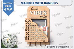 Wooden Key Holders LaserCut Bundle. Wall Mailbox With Hanger Product Image 7