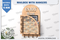Wall Mailbox With Hangers Laser Cut. Wooden Key Holder SVG Product Image 1