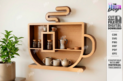 Modern Wall Shelf Laser Cut | Home Décor | Functional Art Product Image 1