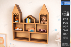 Modern Wall Shelf Laser Cut Bundle | Home Décor | Kids Room Product Image 2