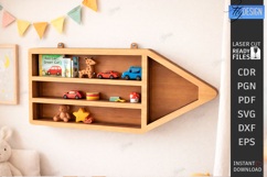 Modern Wall Shelf Laser Cut Bundle | Home Décor | Kids Room Product Image 15