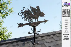Wooden Weather Vane Laser Cut | Wind Vane | Home Decor | CNC Product Image 1