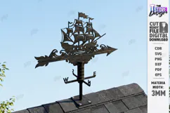 Wooden Weather Vane Laser Cut | Wind Vane | Home Decor | CNC Product Image 1